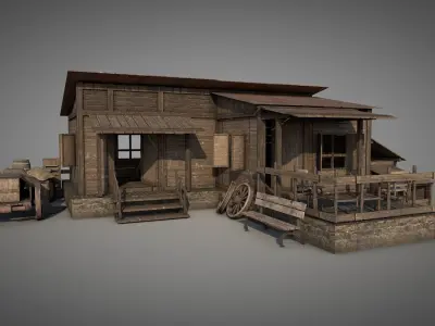 Arizona Desert Shack v3 3D model