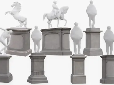  Pedestals for Statue Bundle 
