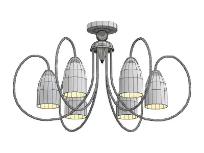 ambrella gold ceiling light fixture 3D model