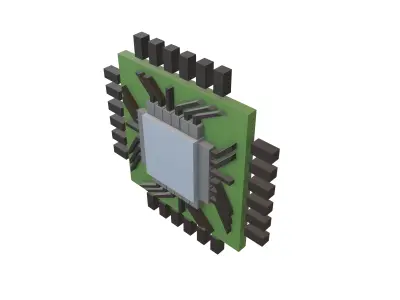 Microchip Symbol V1 001 Low-poly 3D model