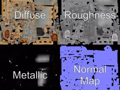 Stone Fortress Tower model pack Low-poly 3D model