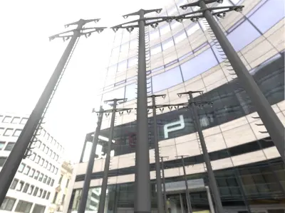 Concrete Electricity Pole with Ladder - Object  058 Low-poly 3D model