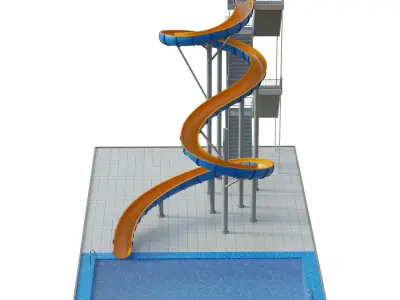 Water Slide 01 Low-poly 3D model