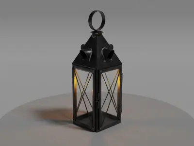 Candle Lantern 0 Low-poly 3D model