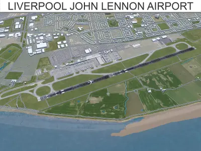 Liverpool John Lennon Airport Low-poly 3D model