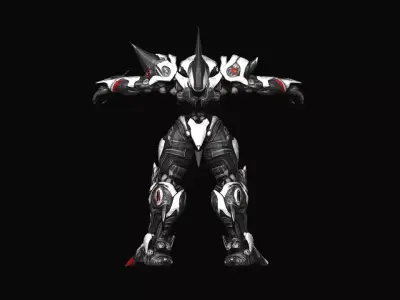 SCIFI WORRIER Low-poly 3D model