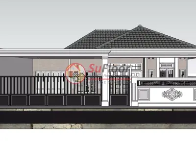 House 15x16m code 582 - Sketchup 3D model 3D model 3D model