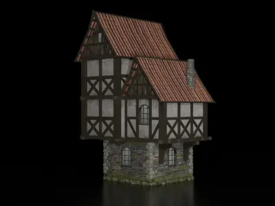 MEDIEVAL HOUSE Low-poly 3D model