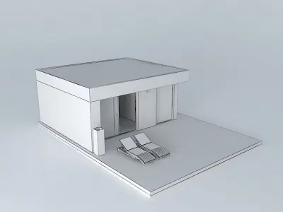 Modern small home exterior Free 3D model