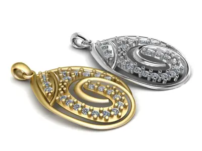 Stylish Diamond Pendant Fo Women 3d Printable Model 3D print model