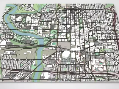 Cityscape Indianapolis United States 3D model