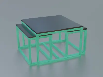 Furniture Nesting Tables Minimalist Low-poly 3D model