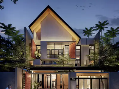 3D Model Japandi Modern Minimalist 2 Story House Architecture 3D model