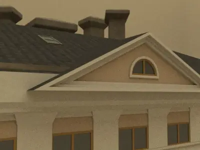Exterior European Buildings Low-poly 3D model