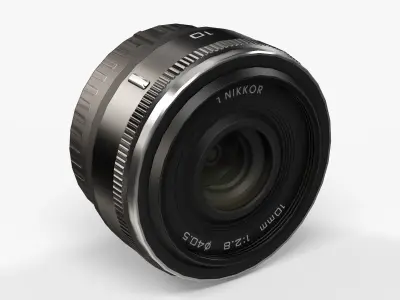 Nikon 1 Nikkor 10mm f 2-8 Lens Low-poly 3D model