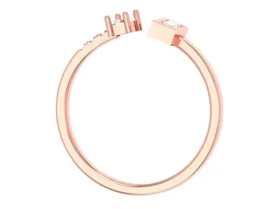 Solitaire Women Light Weight Baguette stone Band Ring 3D print model