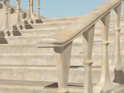 Marble staircase low poly Low-poly 3D model