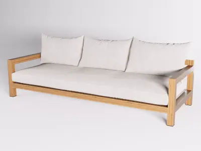 Outdoor Patio 3 Seat Sofa 3D model