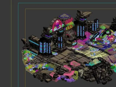 Kashayana Buddha Forest Four Kings Hall ruins 3D model