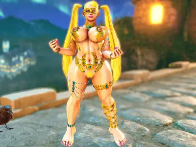 Gold N Roses Mika Low-poly 3D model