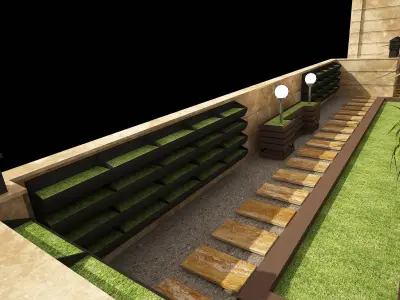 3D model of Roof Garden residential apartment with full details 3D model