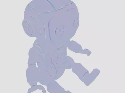 Futuristic Toy Robot with Articulated Limbs Low-poly 3D model