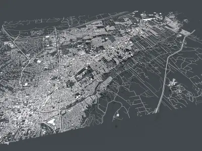 Cityscape Santa Fe New Mexico USA 3D model