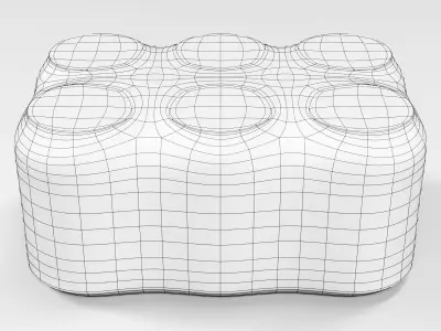 6 pack 250ml beverage cans in a plastic shrinkwrap 3D model