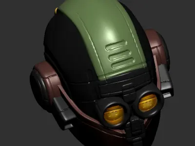 helmet high poly sculpt 3d printable  3D model 3D model