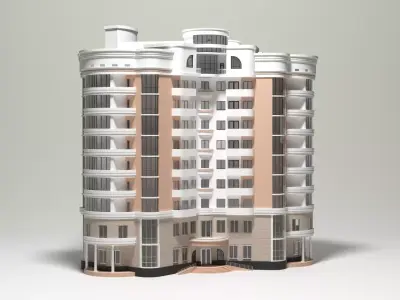10 Storey Apartment Building 3D model 3D model