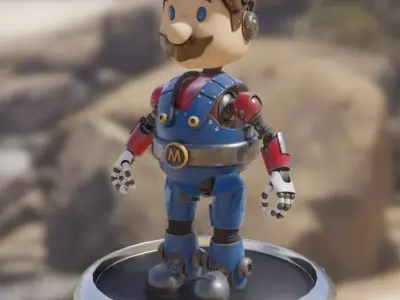 MegaMario nintendo super mario bros character 3D model