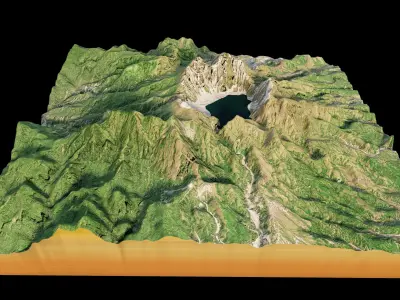 Mount Pinatubo 3d model terrain 3D model