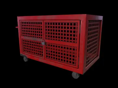 Storage Cart - PBR Game Ready - Low Poly 3D Model Low-poly 3D model