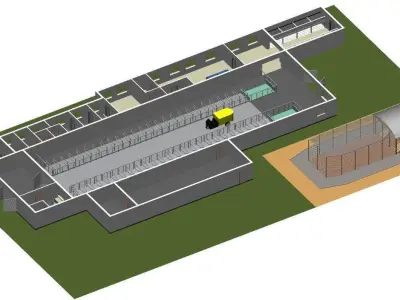 Dairy farm and poultry farm 3D model