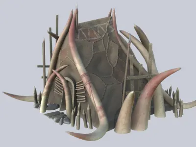 Orc house Low-poly 3D model order