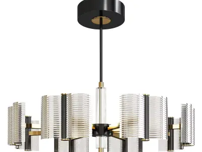 SENSE C modern chandelier with gold accents Low-poly 3D model
