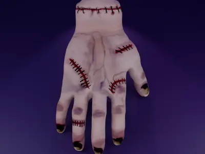Rigged Thing Hand- PBR Skin with SSS- Game ready Horror Asset 3D model