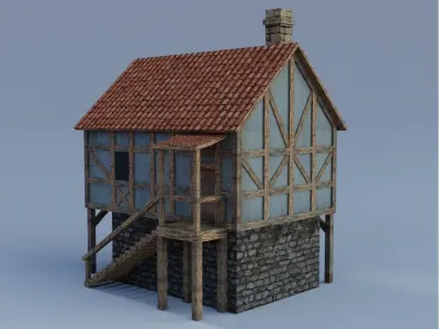 medieval house Free low-poly 3D model