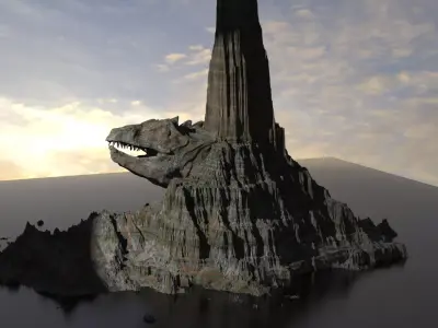 Mali i Thate Dragon Rock island 3D model