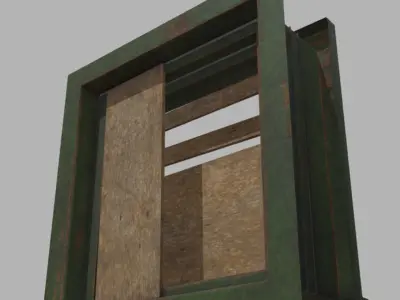 Old wood window Free low-poly 3D model