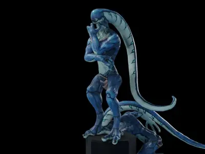 Alien 2 0 3 statue Low-poly 3D model