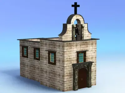 church-bell tower Low-poly 3D model