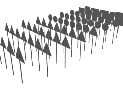 Road Sign Low-poly 3D model