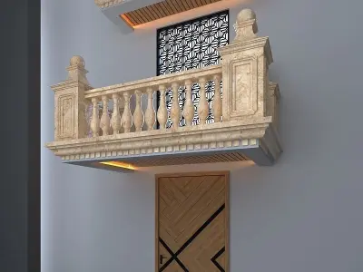 Balcony Door Window Low-poly 3D model