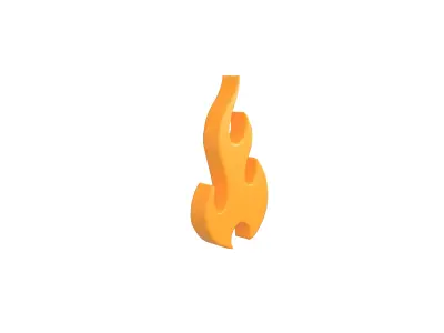 Fire Symbol v9 004 Low-poly 3D model