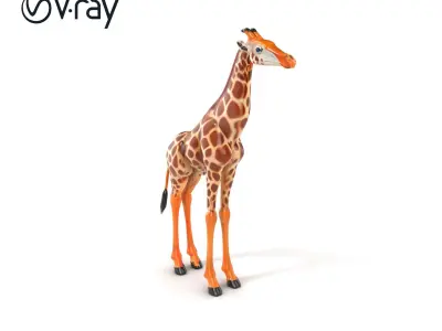 Kordofan Giraffe Realistic Skin Textures model pack Low-poly 3D model