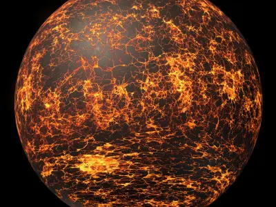 Lava Planet 01 - 8k PBR Low-poly 3D model