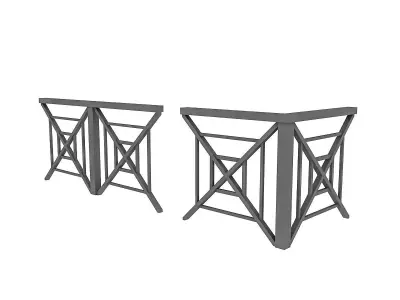 3D black Railing Modular Low-poly 3D model
