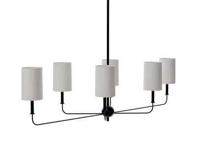 Foxdale Six Light Linear Chandelier Black Low-poly 3D model
