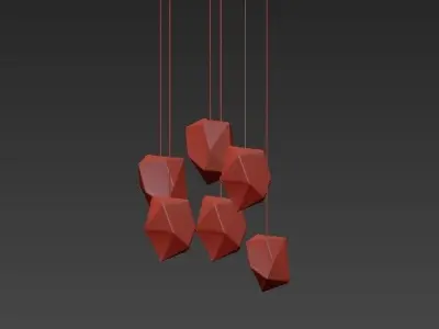 CRYSTAL chandelier with balls hanging from it 3D model